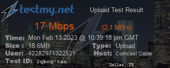 Speed Test Result