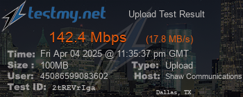 Speed Test Result