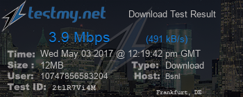Speed Test Result