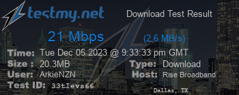 Speed Test Result