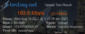 Speed Test Result