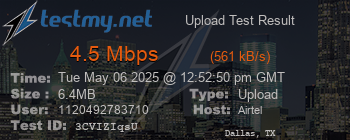 Speed Test Result