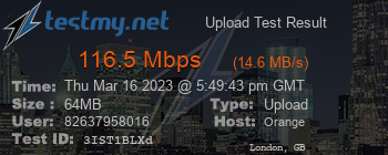 Speed Test Result