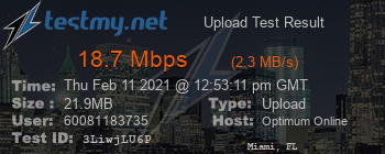 Speed Test Result