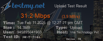Speed Test Result