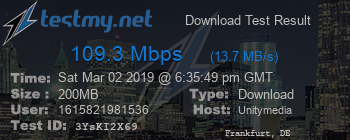 Speed Test Result