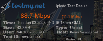 Speed Test Result
