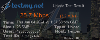 Speed Test Result