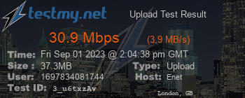 Speed Test Result