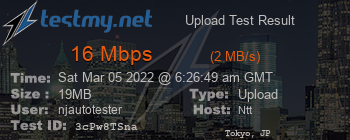 Speed Test Result