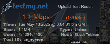 Speed Test Result