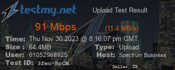 Speed Test Result