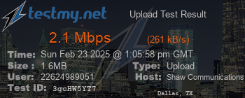 Speed Test Result