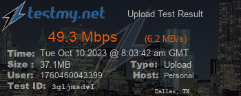 Speed Test Result