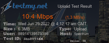 Speed Test Result