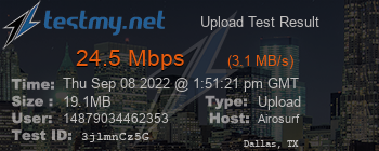 Speed Test Result