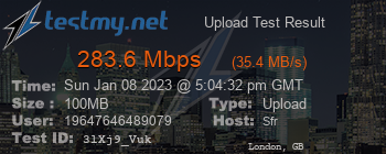 Speed Test Result