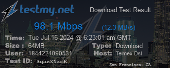 Speed Test Result