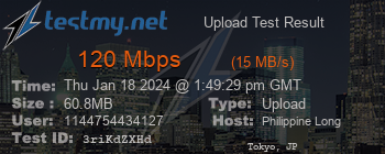 Speed Test Result