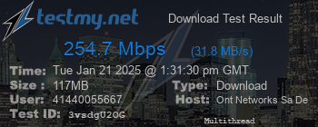 Speed Test Result