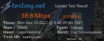 Speed Test Result
