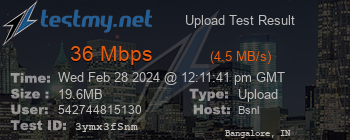 Speed Test Result