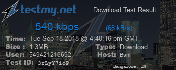 Speed Test Result