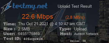 Speed Test Result