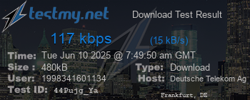 Speed Test Result