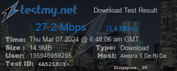 Speed Test Result