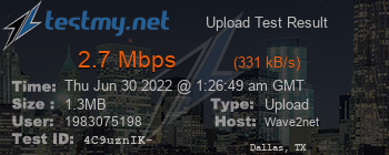 Speed Test Result