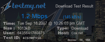 Speed Test Result