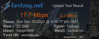 Speed Test Result