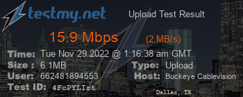 Speed Test Result