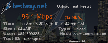 Speed Test Result