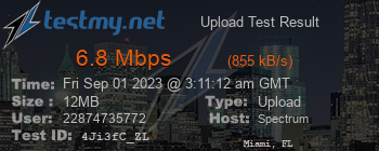 Speed Test Result