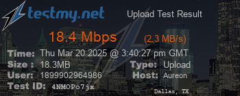 Speed Test Result