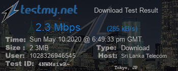 Speed Test Result