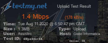 Speed Test Result