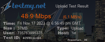 Speed Test Result