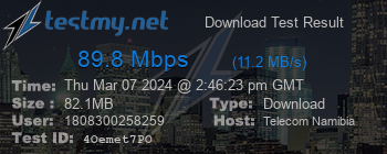 Speed Test Result