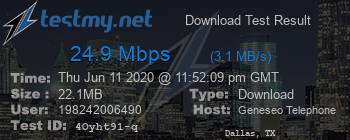 Speed Test Result