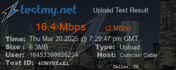 Speed Test Result