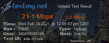 Speed Test Result