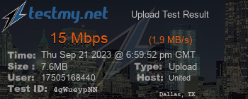 Speed Test Result