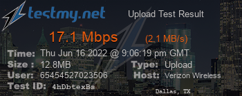 Speed Test Result