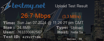 Speed Test Result