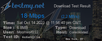 Speed Test Result