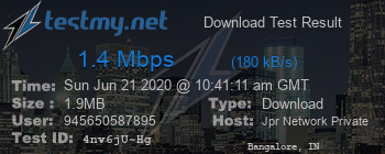 Speed Test Result