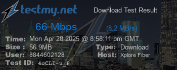 Speed Test Result